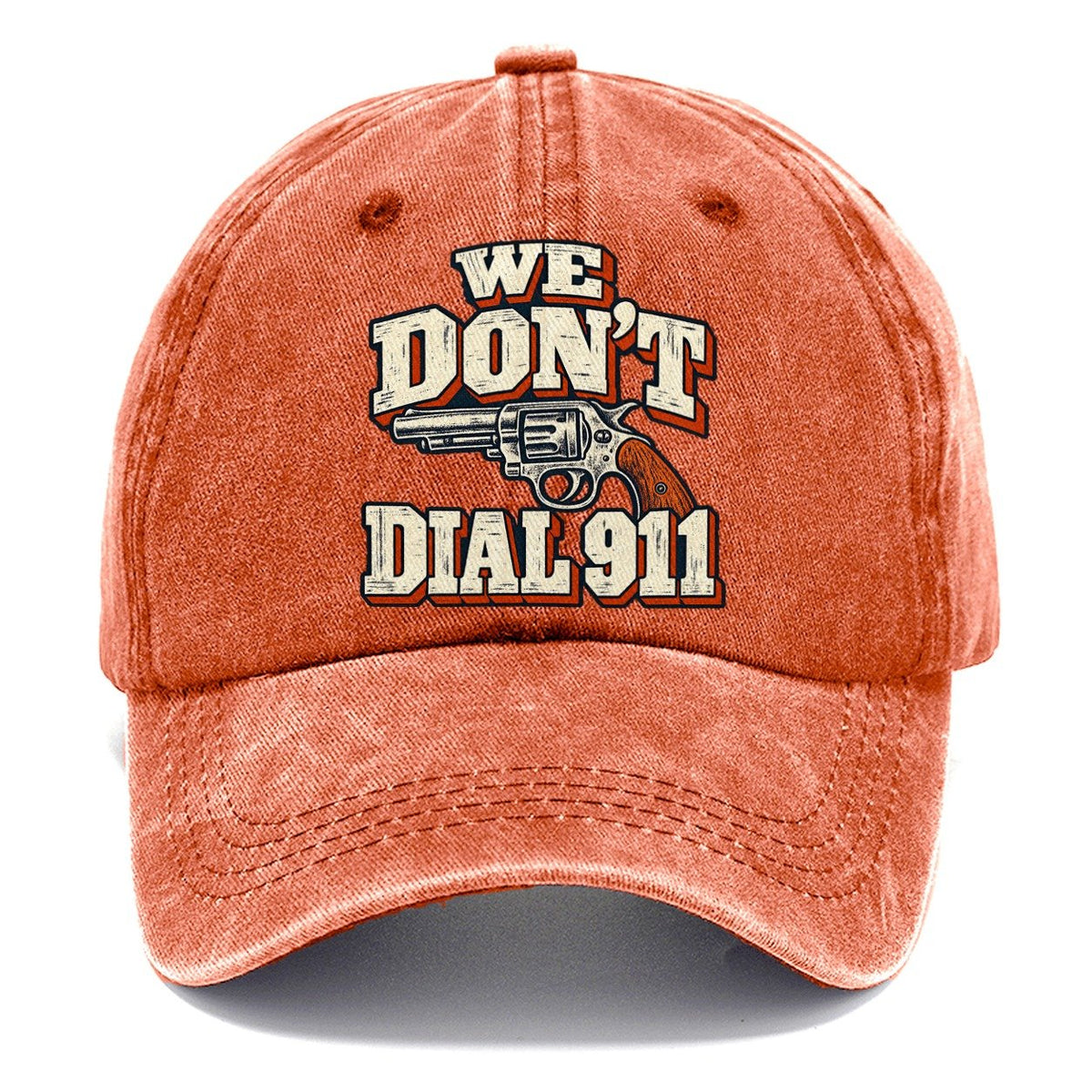 Woodtype Broadsheet We Don't Dial 911 Classic Cap – Terracotta Clay