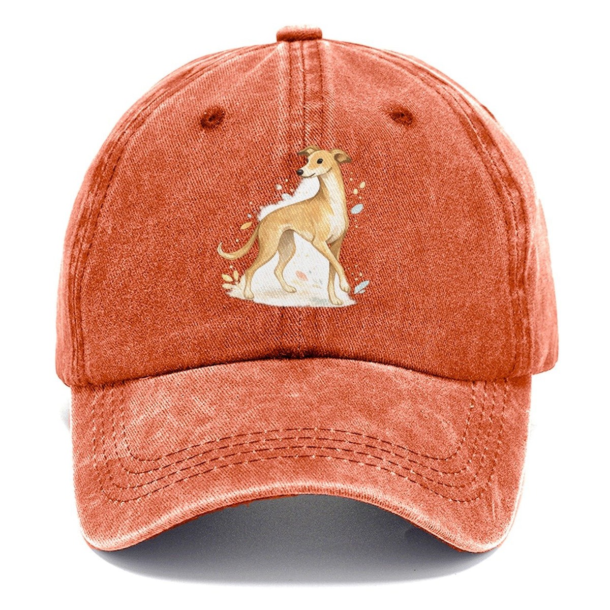 Watercolor Whippet Dog Classic Cap – Terracotta Clay