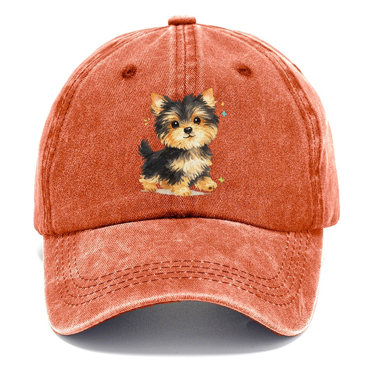Yorkie Puppy with Sparkles Classic Cap – Terracotta Clay