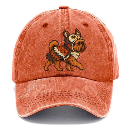 One Brussels Griffon In Halloween Costume Owl Costume With Round Eye Patches And Feathered Wings Halloween Dog Parade Classic Cap – Terracotta Clay