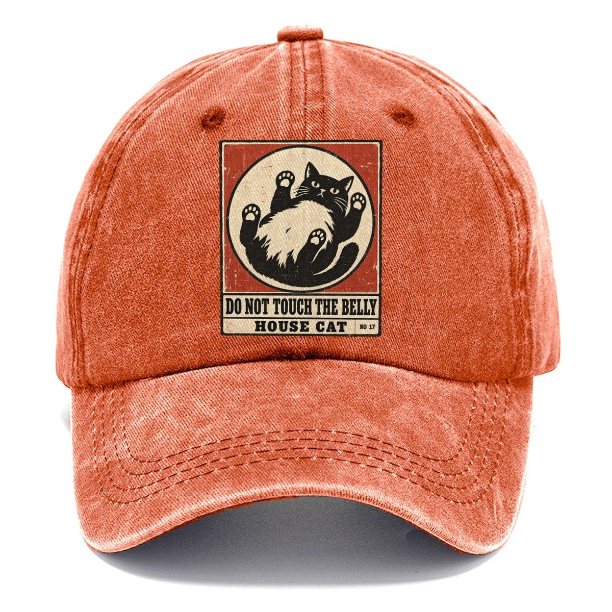 Do Not Touch The Belly Neko Says No Classic Cap – Terracotta Clay