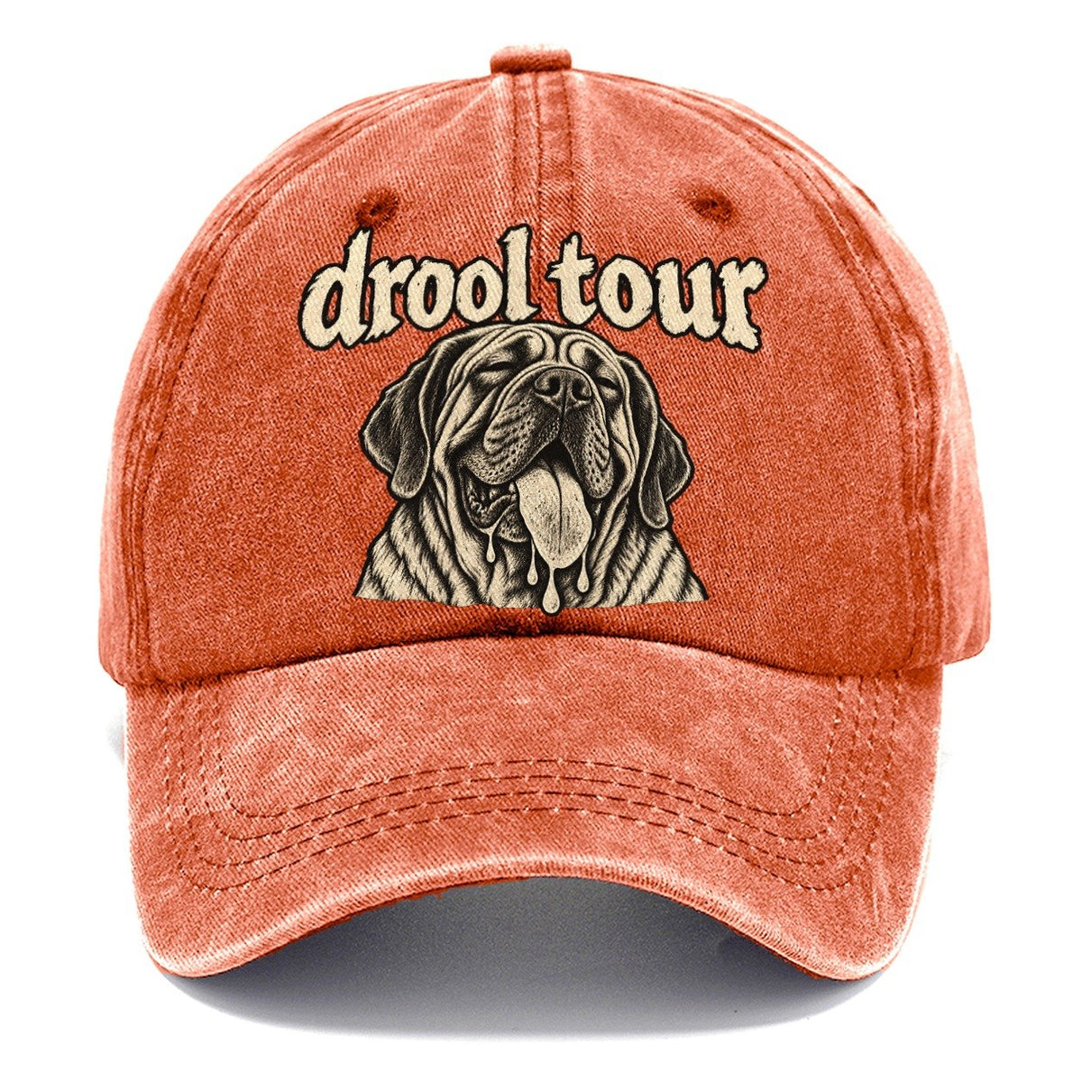 A Heavy Jowled Mastiff Head Panting With The Tongue Out Bark For Me Classic Cap – Terracotta Clay