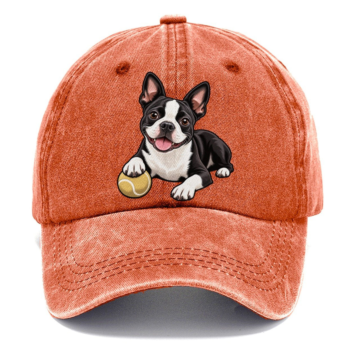 Kindred Boston Terrier Lying Down Top Breeds Classic Cap – Terracotta Clay