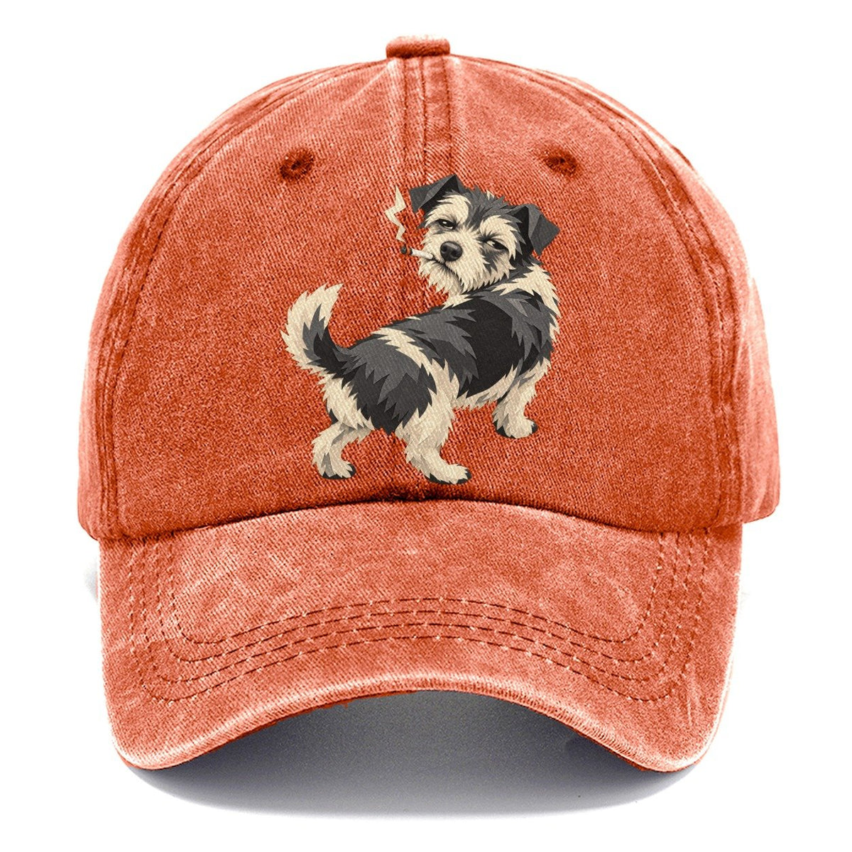 Scruffy Dog Smoking a Cigarette Classic Cap – Terracotta Clay