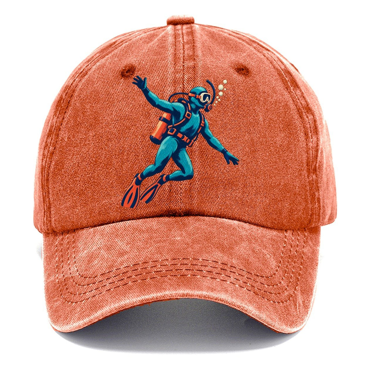 Scuba Diver with Bubbles Classic Cap – Terracotta Clay
