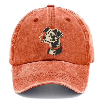Smoking Terrier with Orange Collar Classic Cap – Terracotta Clay