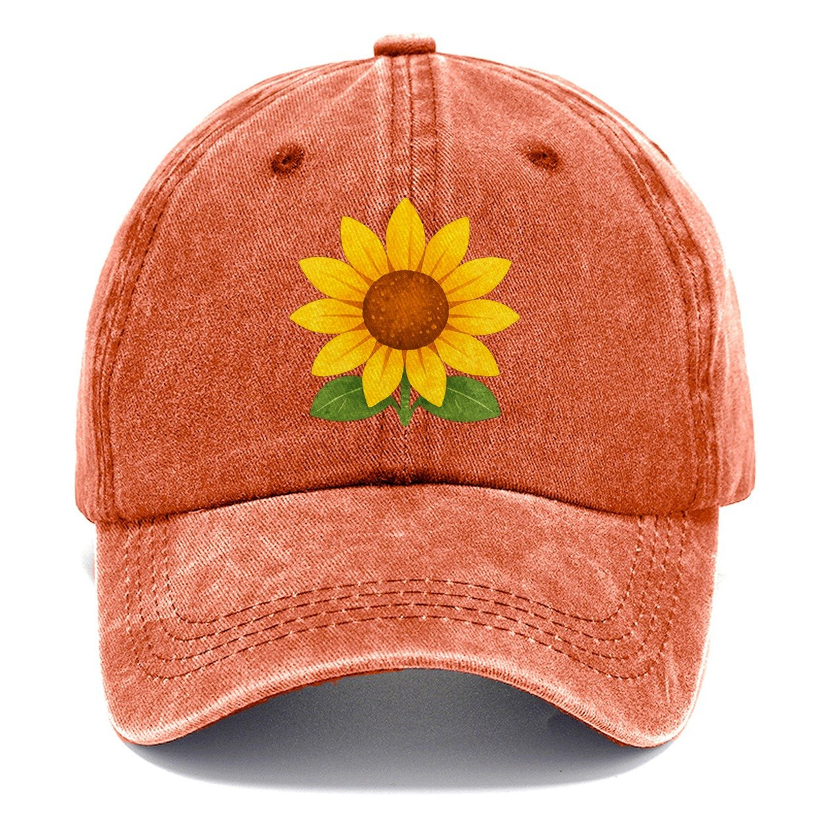 Textured Sunflower Bloom Classic Cap – Terracotta Clay