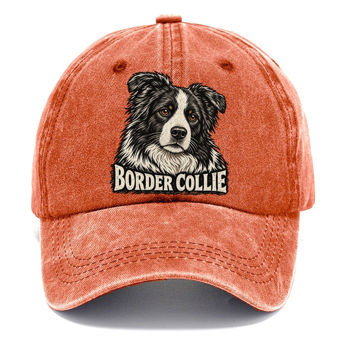 Border Collie Portrait Classic Cap – Terracotta Clay