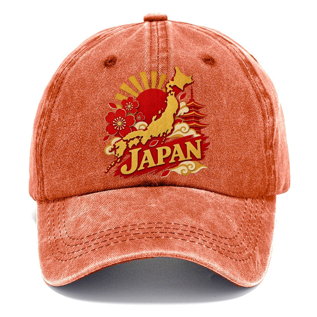 Japan Rising Sun Map Classic Cap – Terracotta Clay