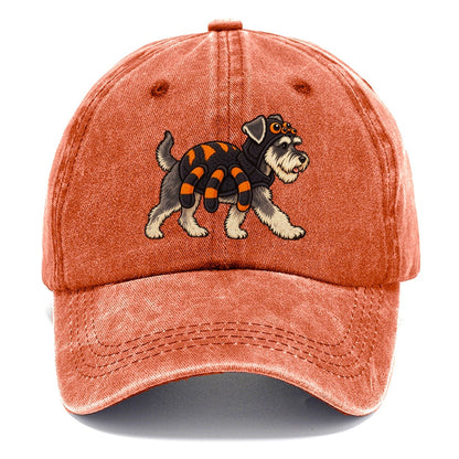 One Miniature Schnauzer In Halloween Costume Spider Costume With Four Extra Soft Plush Legs Halloween Dog Parade Classic Cap – Terracotta Clay