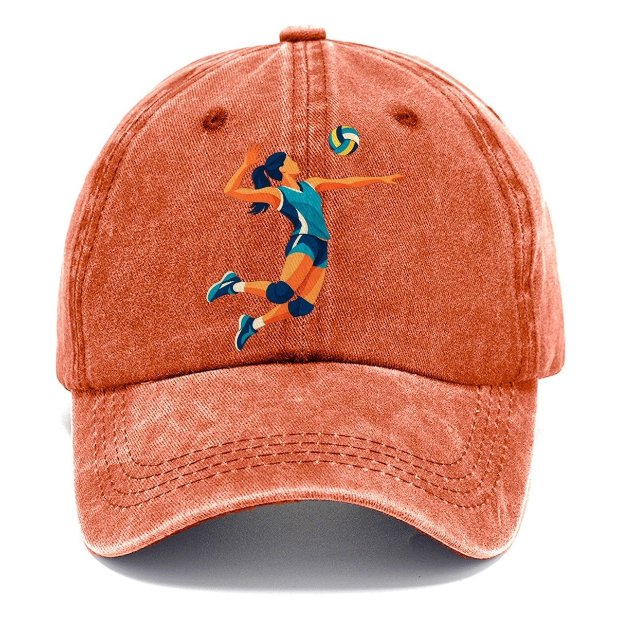Volleyball Spike Dynamic Action Classic Cap – Terracotta Clay