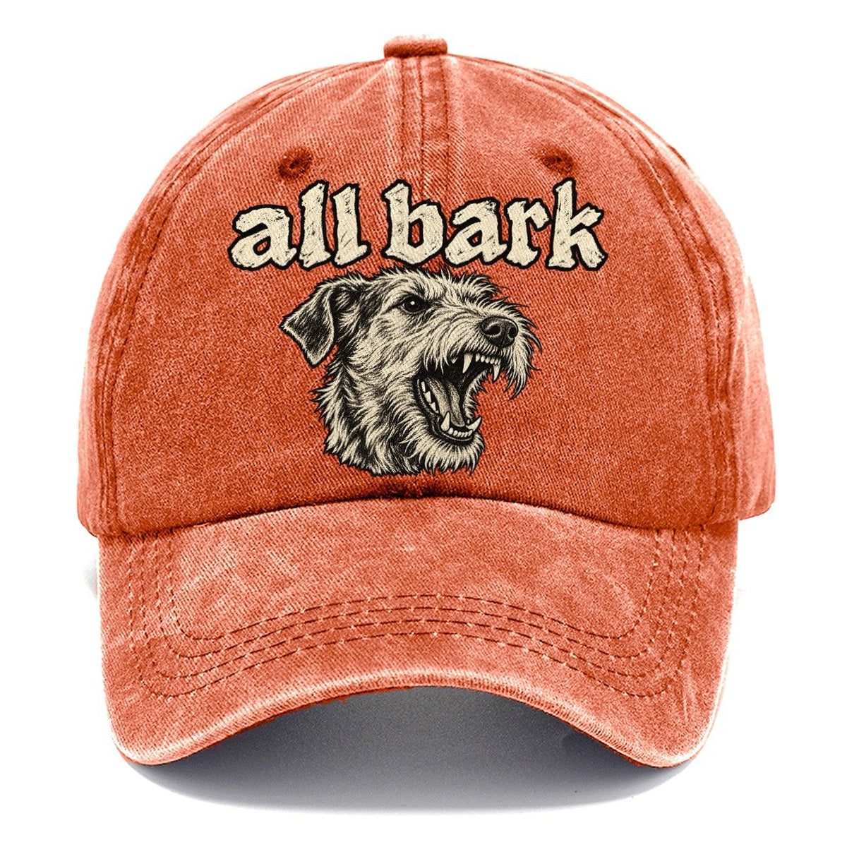 A Snarling Wire Haired Terrier Head In Three Quarter View Bark For Me Classic Cap – Terracotta Clay