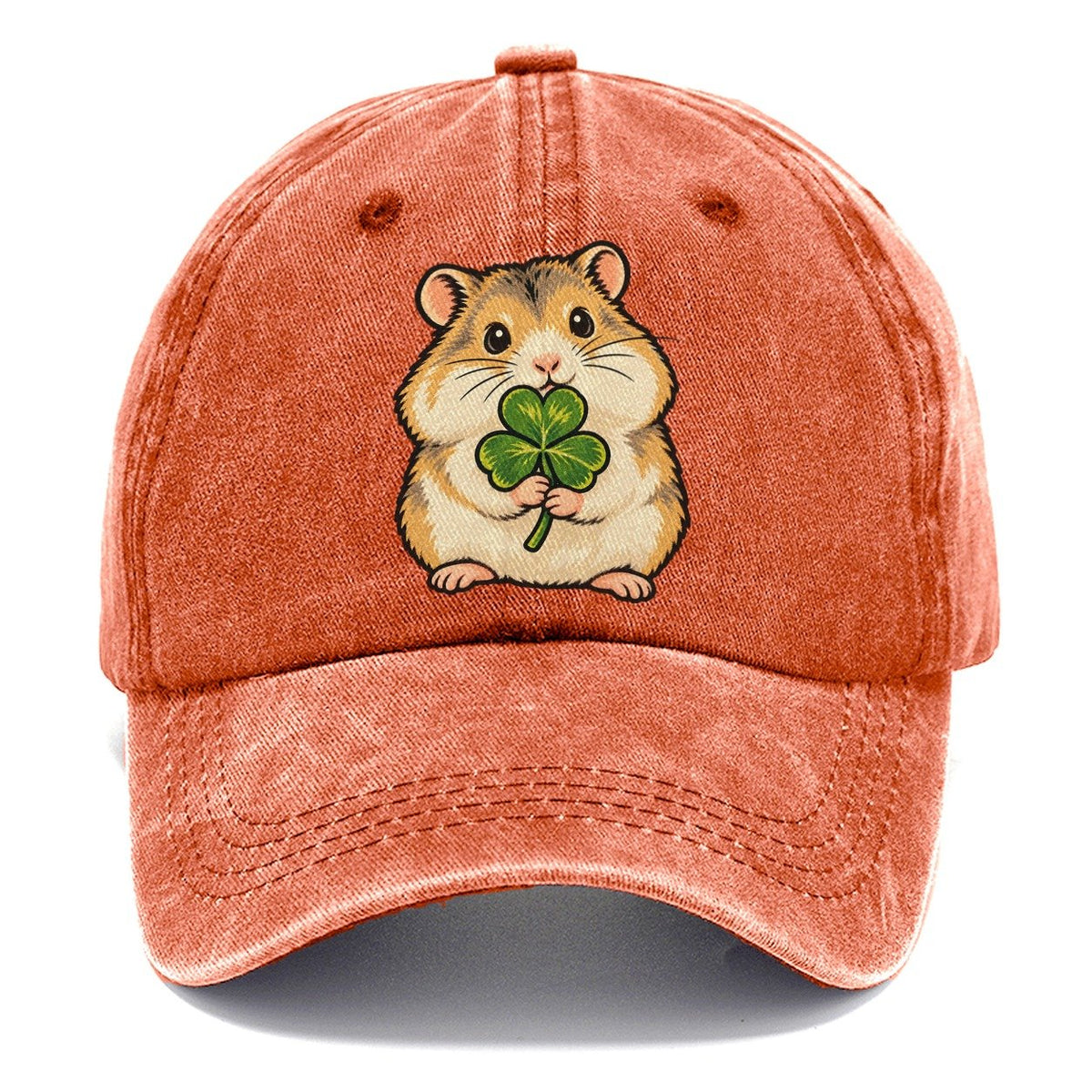 Hamster Clover Hold Small Pet Logos Classic Cap – Terracotta Clay