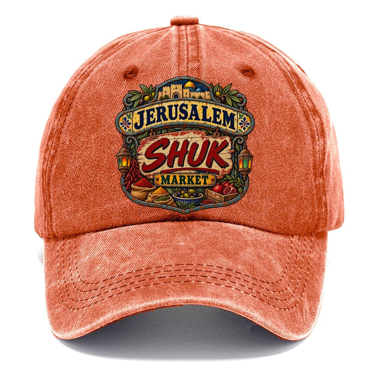 Shuk Market Sign Jerusalem Classic Cap – Terracotta Clay