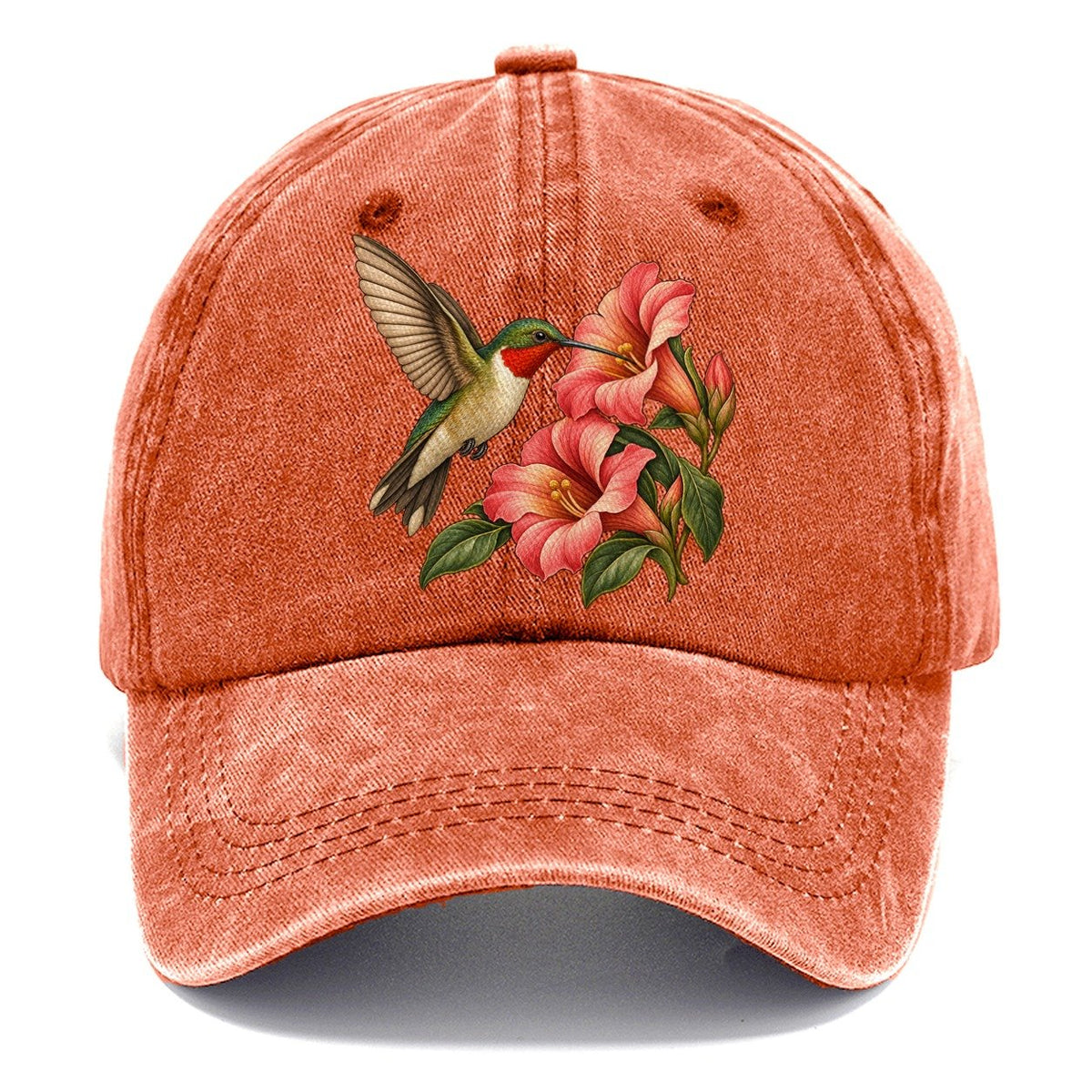 Ruby Throat Flower Arc Everyday Originals Classic Cap – Terracotta Clay