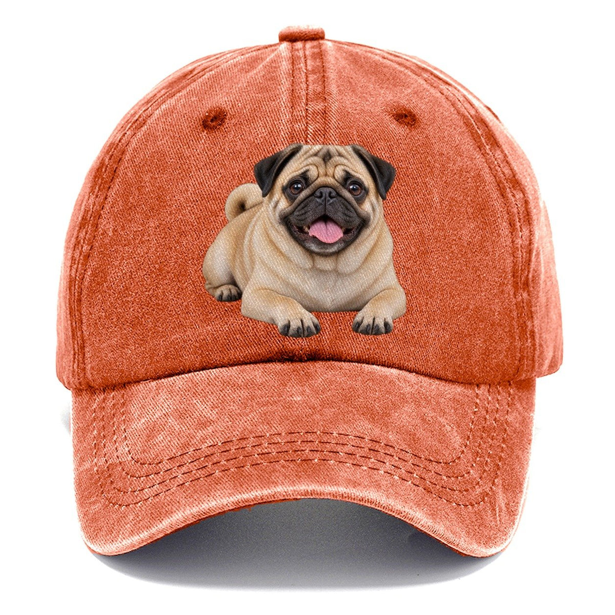 Pug Lying Down Top Breeds Classic Cap – Terracotta Clay
