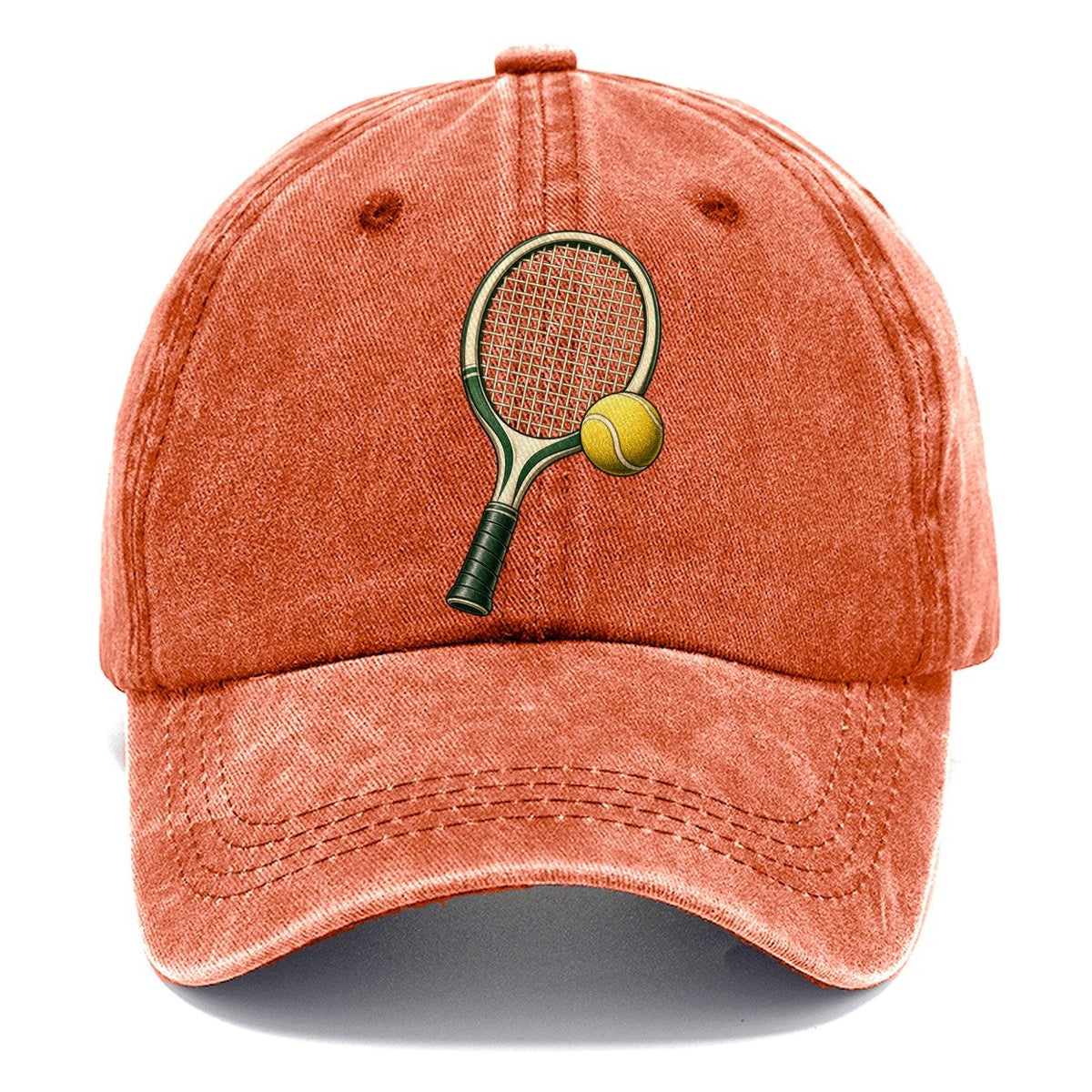 Tennis Racket Ball Balance Pastimes Companions Classic Cap – Terracotta Clay