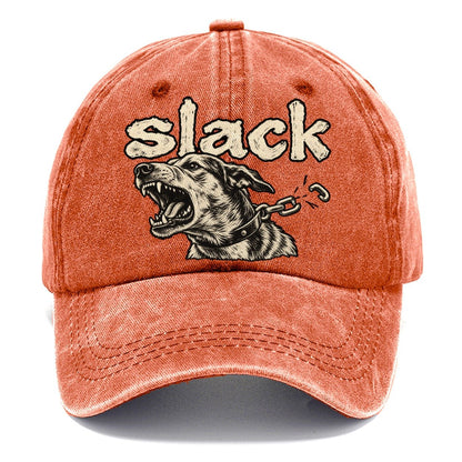 A Dog Head Straining Forward Against A Chain That Has Just Snapped Bark For Me Classic Cap – Terracotta Clay