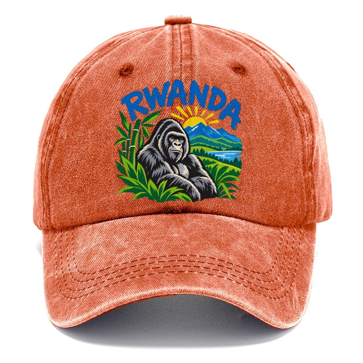 Rwanda Retro Badge Logo Classic Cap – Terracotta Clay
