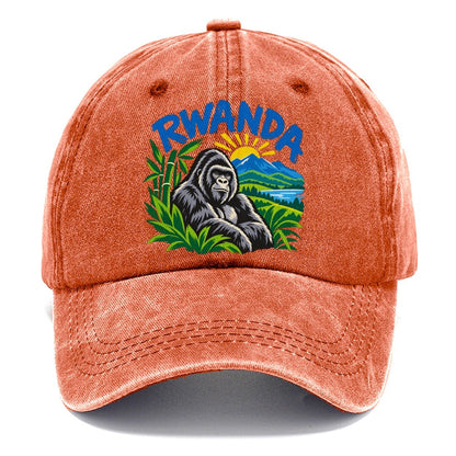Rwanda Retro Badge Logo Classic Cap – Terracotta Clay