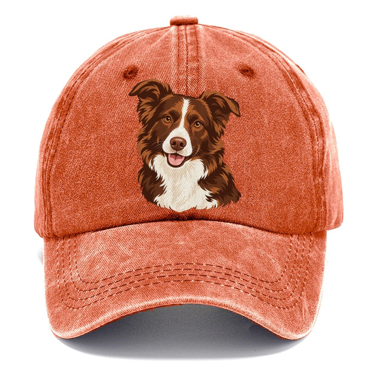 Brown and White Aussie Dog Classic Cap – Terracotta Clay