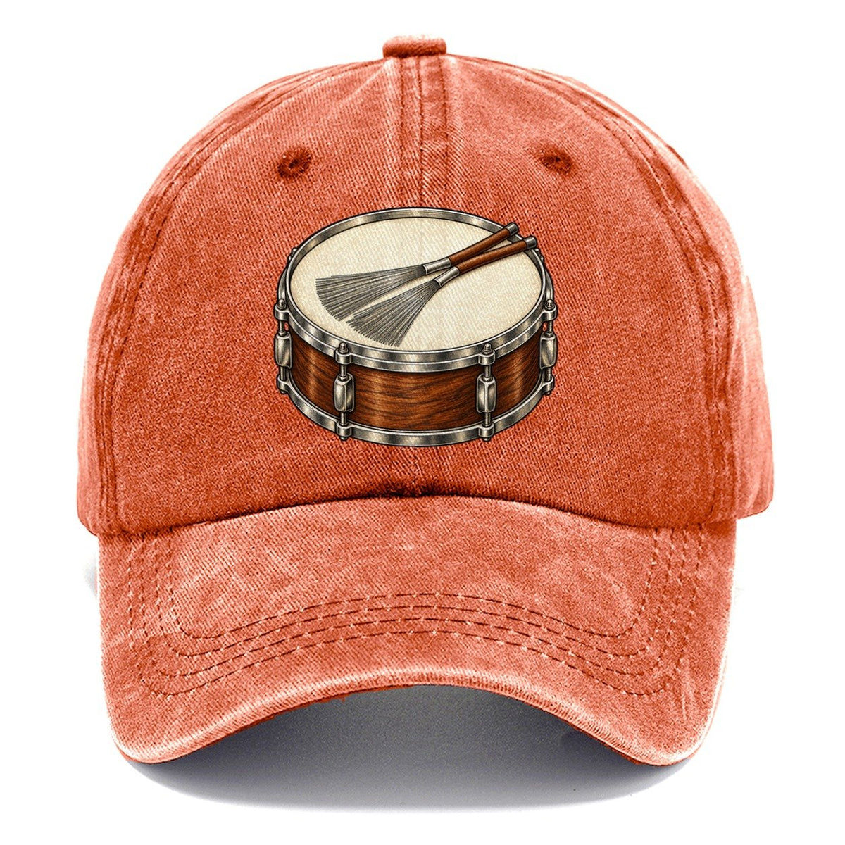 Snare With Resting Brushes Pastimes Companions Classic Cap – Terracotta Clay