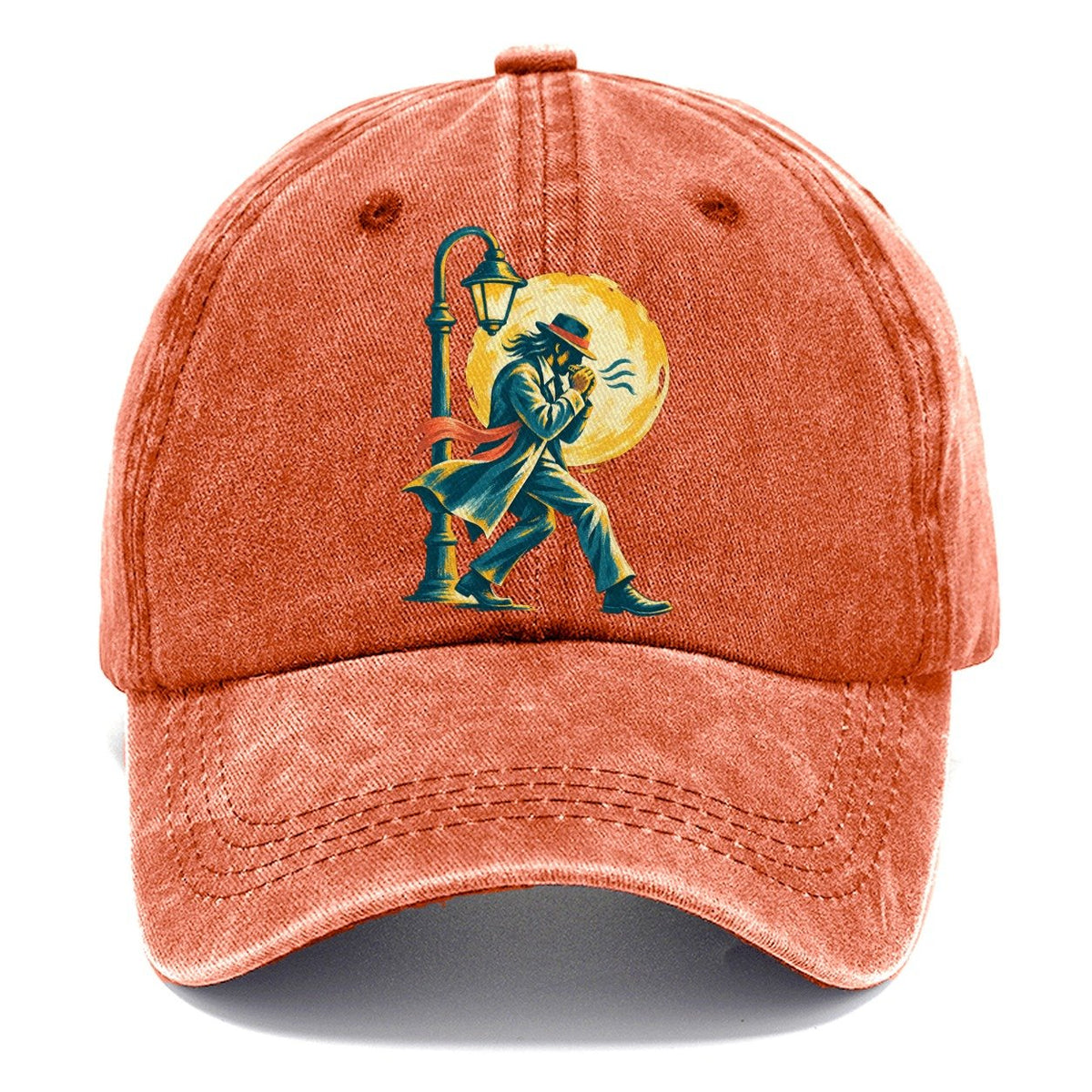 Man in Hat by Lamppost Classic Cap – Terracotta Clay