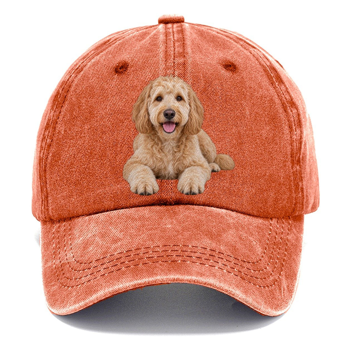 Goldendoodle Lying Down Top Breeds Classic Cap – Terracotta Clay
