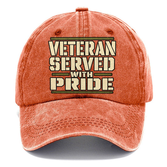 Veteran Served With Pride Barracks Wit Classic Cap – Terracotta Clay