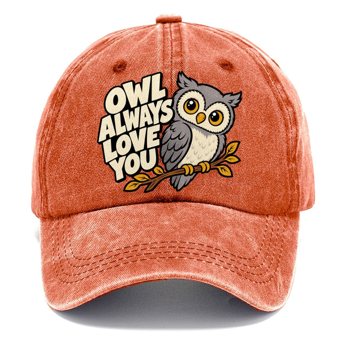 Pop Art Owl Animal Puns Classic Cap – Terracotta Clay