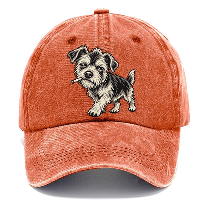 Scruffy Dog with Cigarette Classic Cap – Terracotta Clay