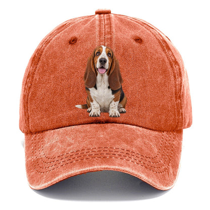 Basset Hound Sitting Top Breeds Classic Cap – Terracotta Clay