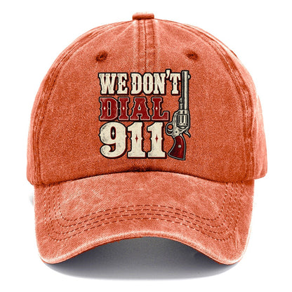 Frontier Letterpress We Don't Dial 911 Classic Cap – Terracotta Clay