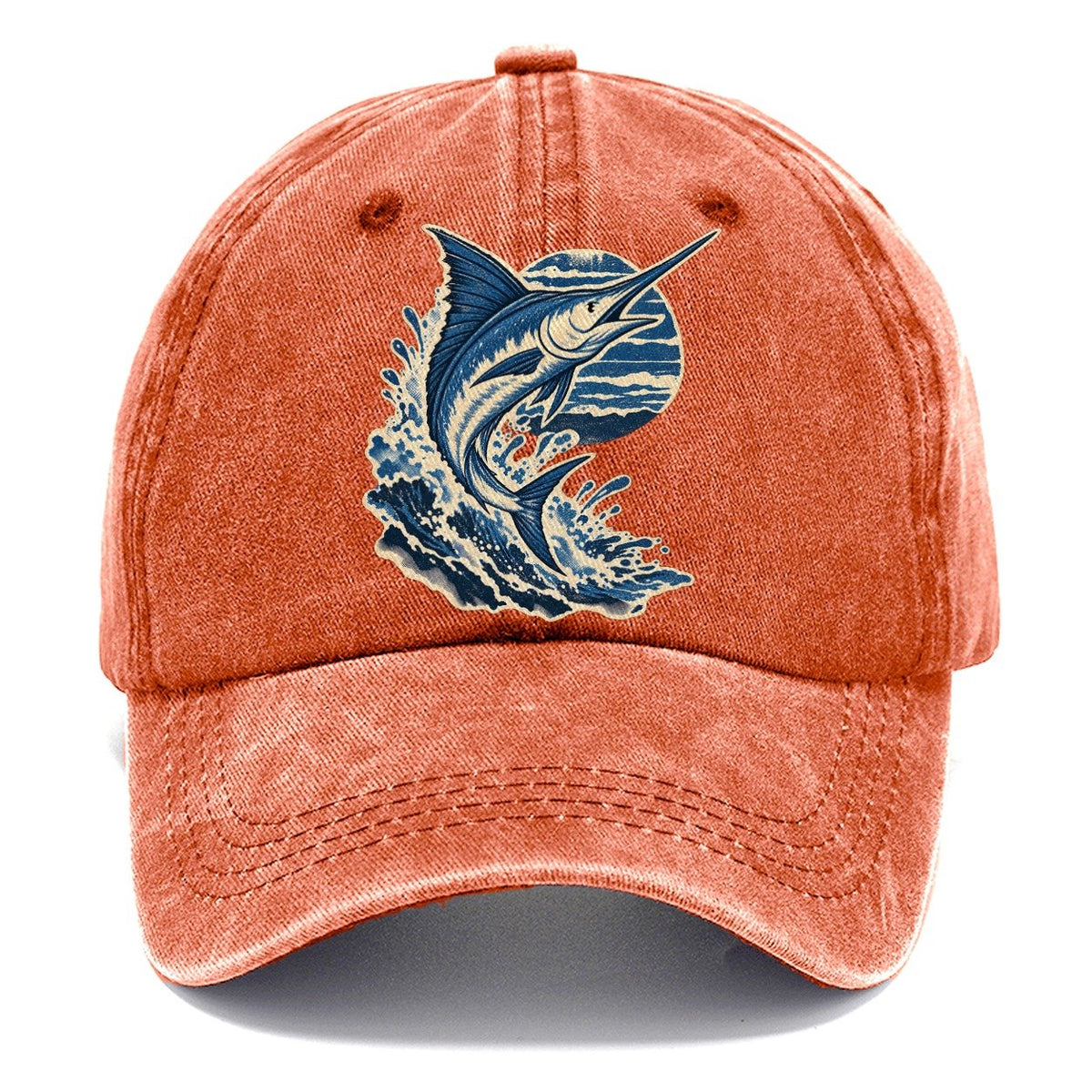 Leaping Marlin and Waves Classic Cap – Terracotta Clay