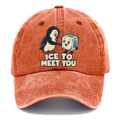 Ice To Meet You Familiar Punchlines Classic Cap – Terracotta Clay