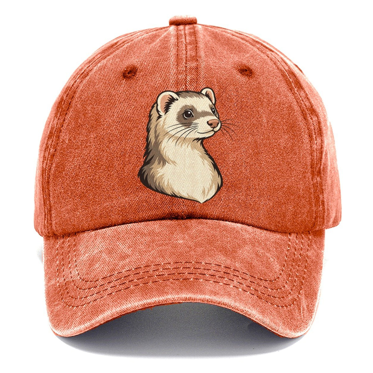 Ferret Cream Portrait Small Pet Logos Classic Cap – Terracotta Clay