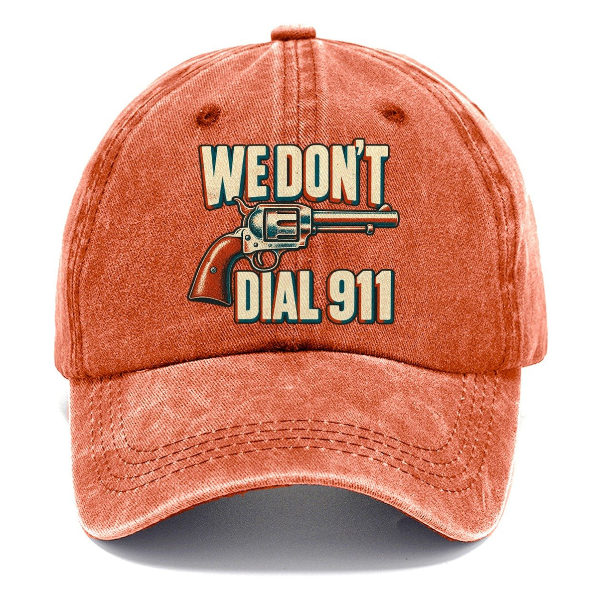 Risograph Offset We Don't Dial 911 Classic Cap – Terracotta Clay