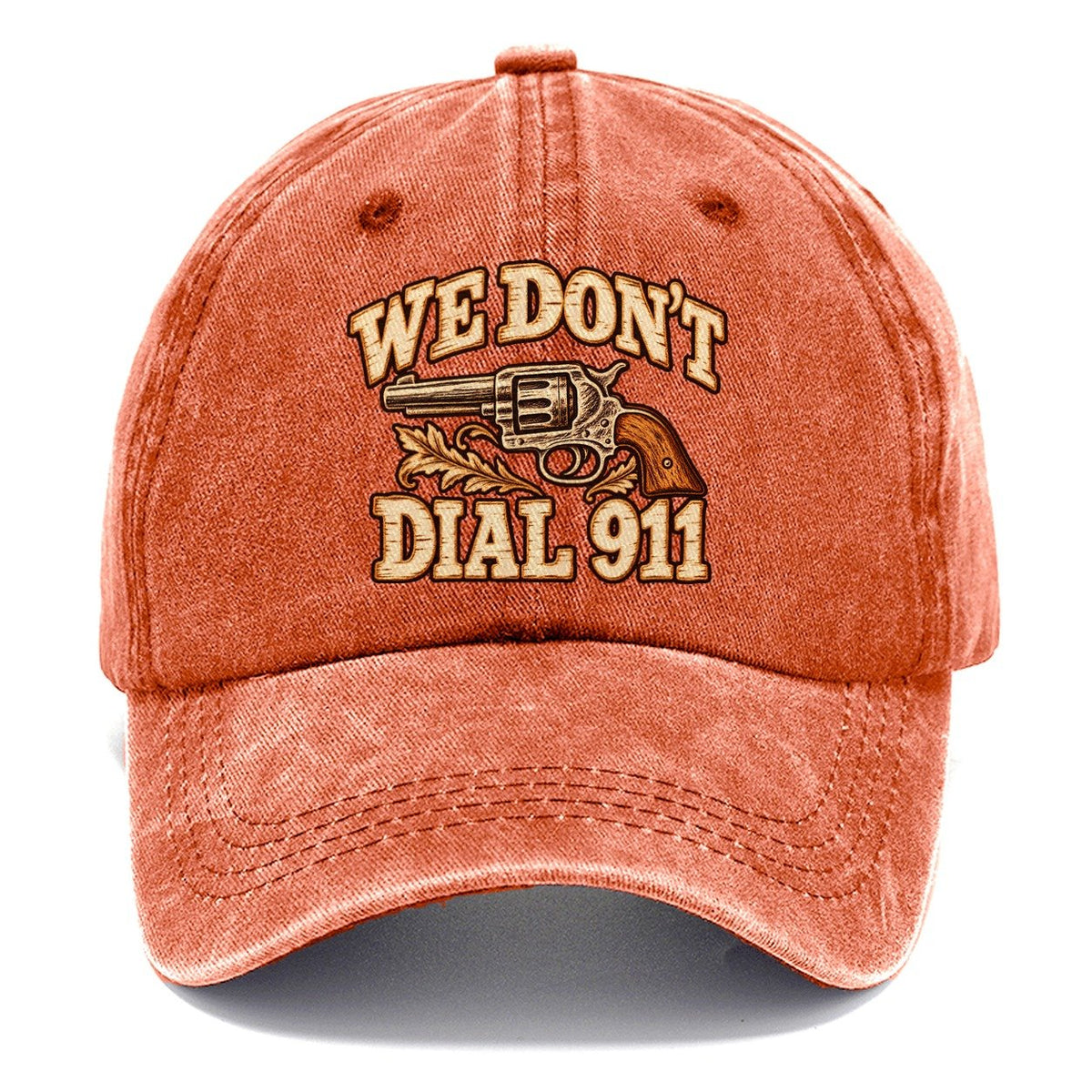 Pyrography Mark We Don't Dial 911 Classic Cap – Terracotta Clay