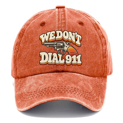 Seventies Sunset We Don't Dial 911 Classic Cap – Terracotta Clay