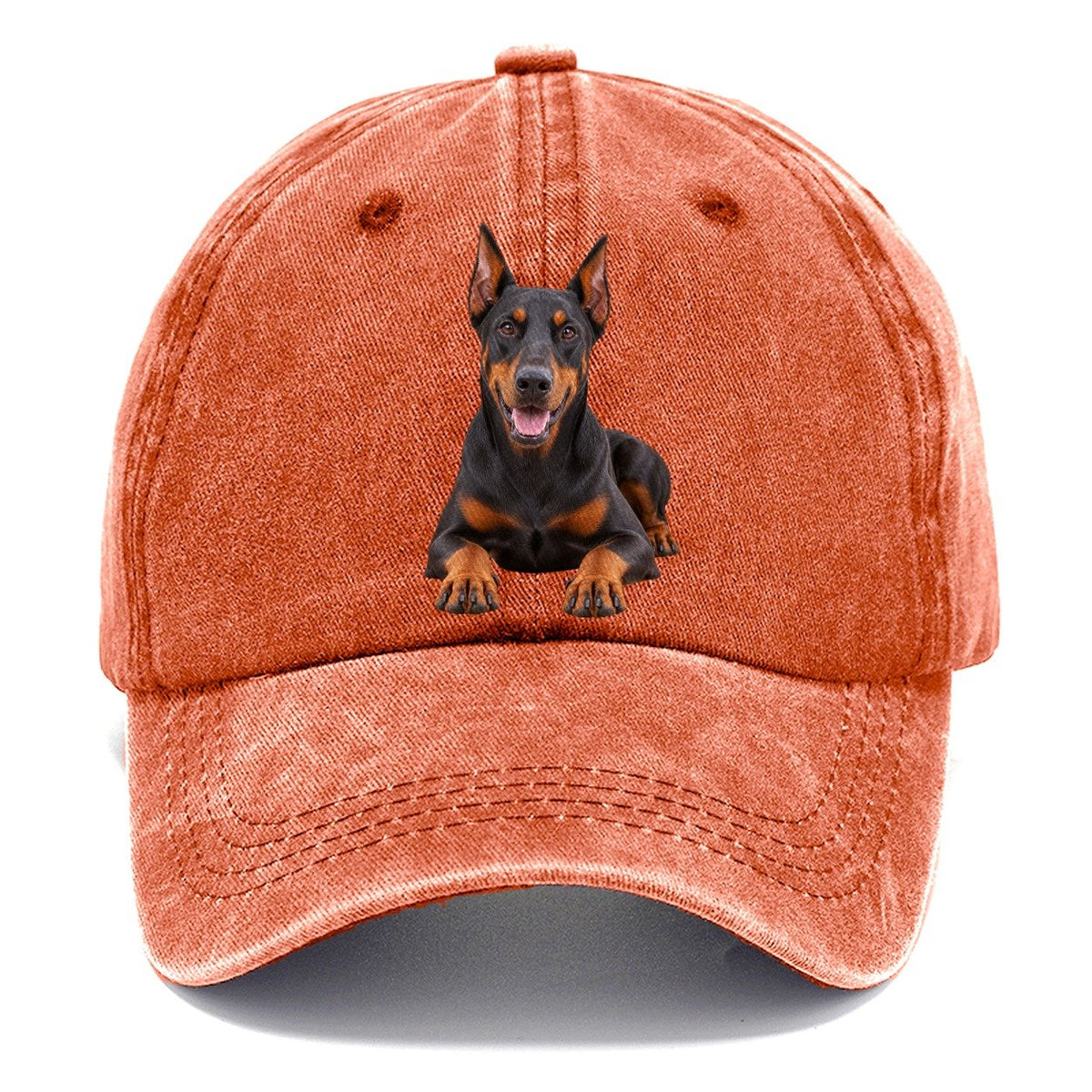 Doberman Pinscher Lying Down Top Breeds Classic Cap – Terracotta Clay