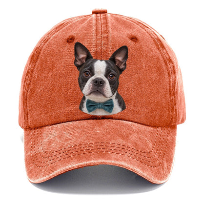 Boston Terrier Velvet Bow Character Club Classic Cap – Terracotta Clay