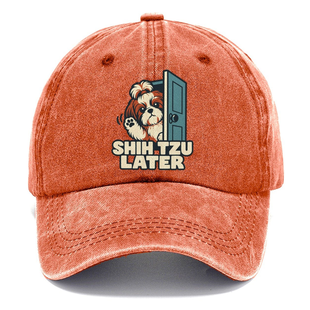 Shih Tzu Later Familiar Punchlines Classic Cap – Terracotta Clay