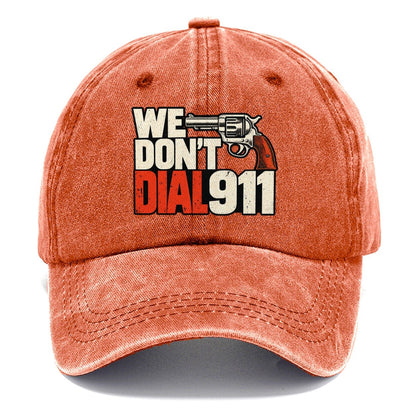 Swiss Type Block We Don't Dial 911 Classic Cap – Terracotta Clay
