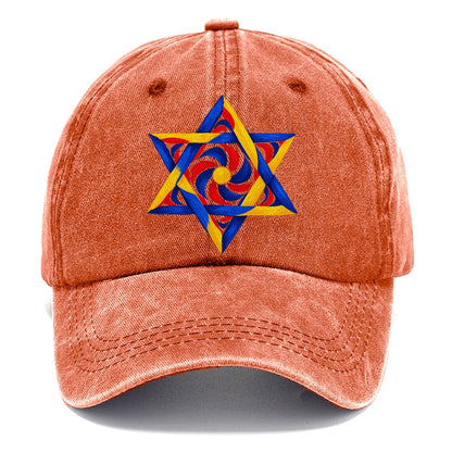Bauhaus Geometric Star of David Classic Cap – Terracotta Clay