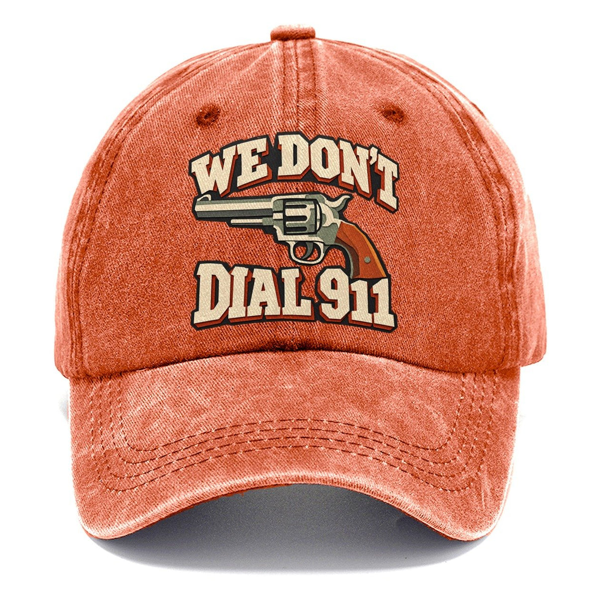 Layered Paper Cut We Don't Dial 911 Classic Cap – Terracotta Clay