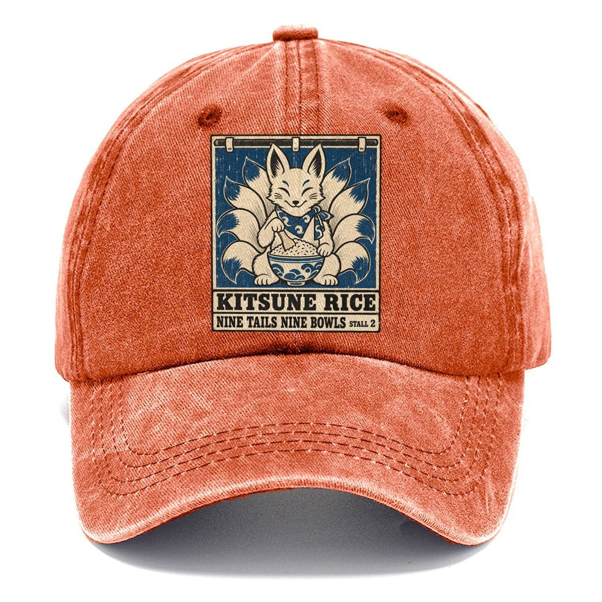 Kitsune Rice Yokai Night Market Classic Cap – Terracotta Clay