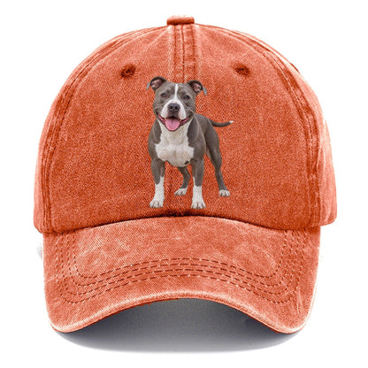 Pit Bull Terrier Standing Top Breeds Classic Cap – Terracotta Clay