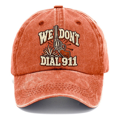 Ranch Linocut We Don't Dial 911 Classic Cap – Terracotta Clay