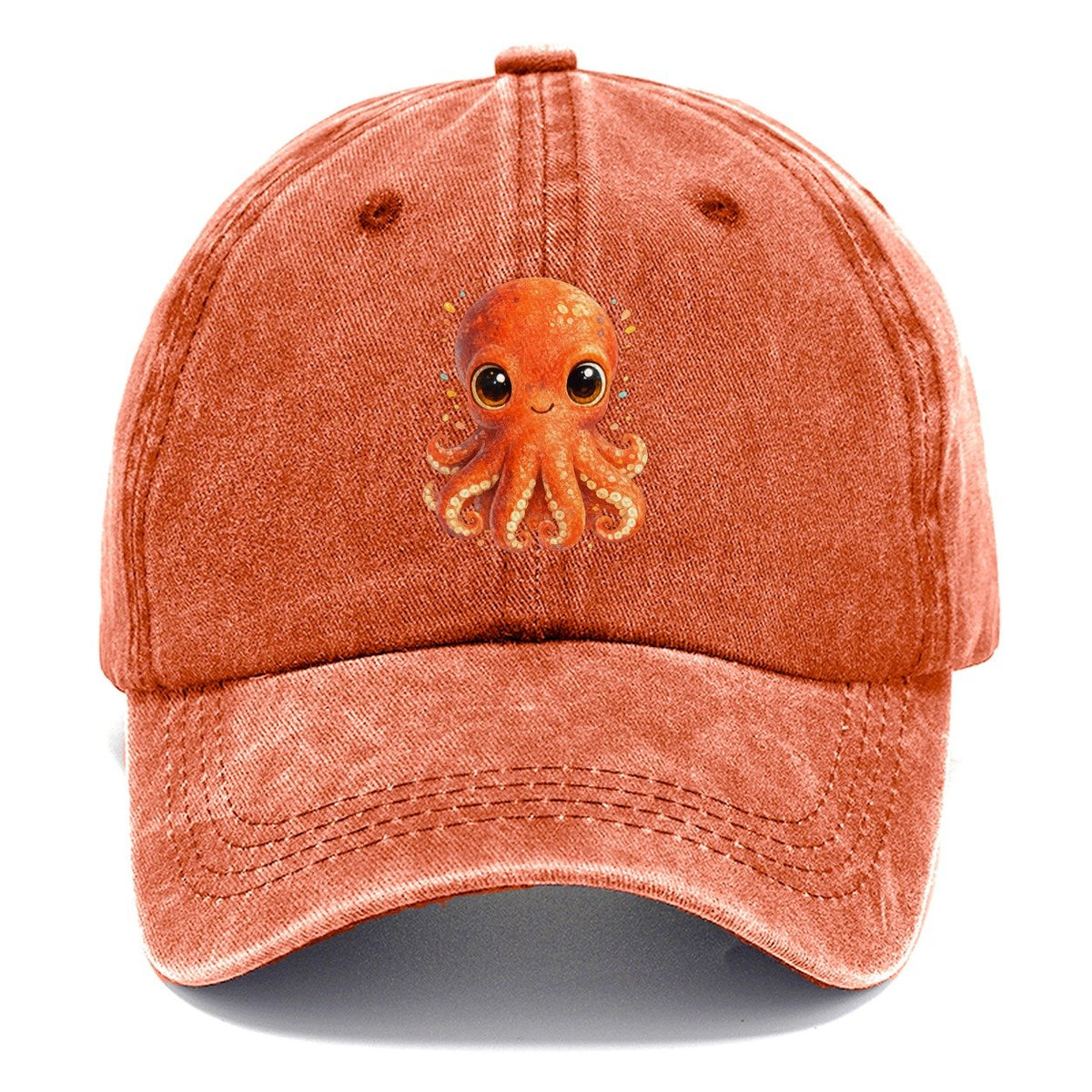 Big-Eyed Orange Octopus Classic Cap – Terracotta Clay