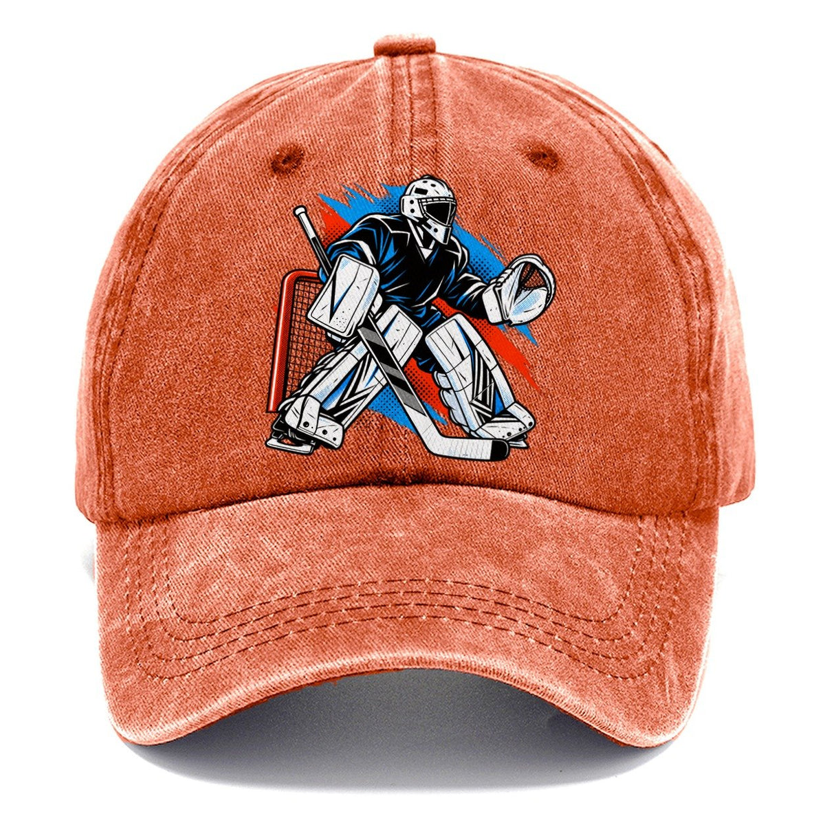 Pop Art Hockey Goalie Classic Cap – Terracotta Clay